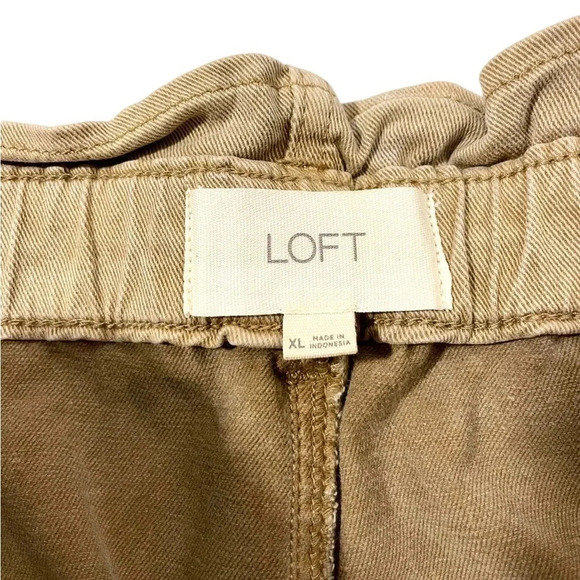 NWOT LOFT Cuffed Paperbag High Waisted Twill Shorts - Picture 3 of 5